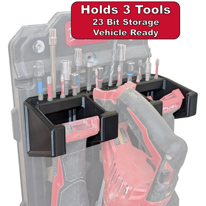Vehicle Ready M18 Tool Holder | Holds 3 Tools + 23 Bits | Packout Compatible