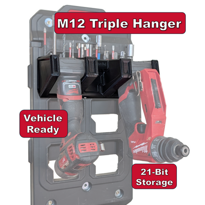Vehicle Ready M12 Tool Holder | Holds 3 Tools + 21 Bits | Packout Compatible