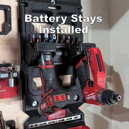Shop Ready M12 Tool Holder | Holds 3 Tools + 19 Bits | Packout Compatible