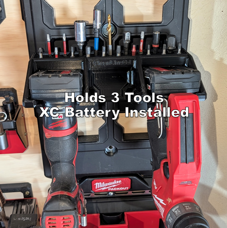 Shop Ready M12 Tool Holder | Holds 3 Tools + 19 Bits | Packout Compatible