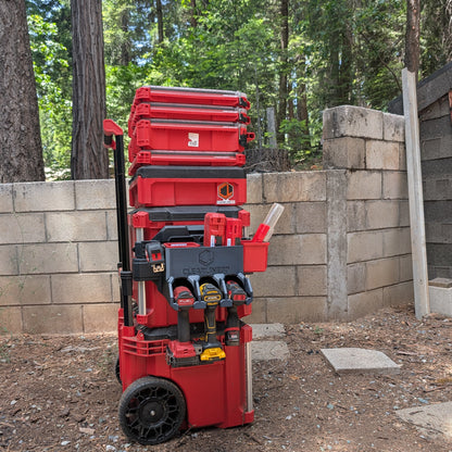 Triple Drill & Driver Holder with Bin Storage | Vehicle Rated | Packout Compatible