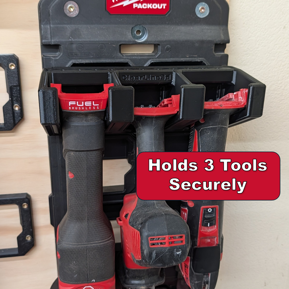 Vehicle Ready M18 Tool Holder | Holds 3 Tools + 23 Bits | Packout Compatible