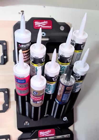 Vehicle Ready Caulk Holder | Holds 5 Tubes (10oz) | Packout Compatible